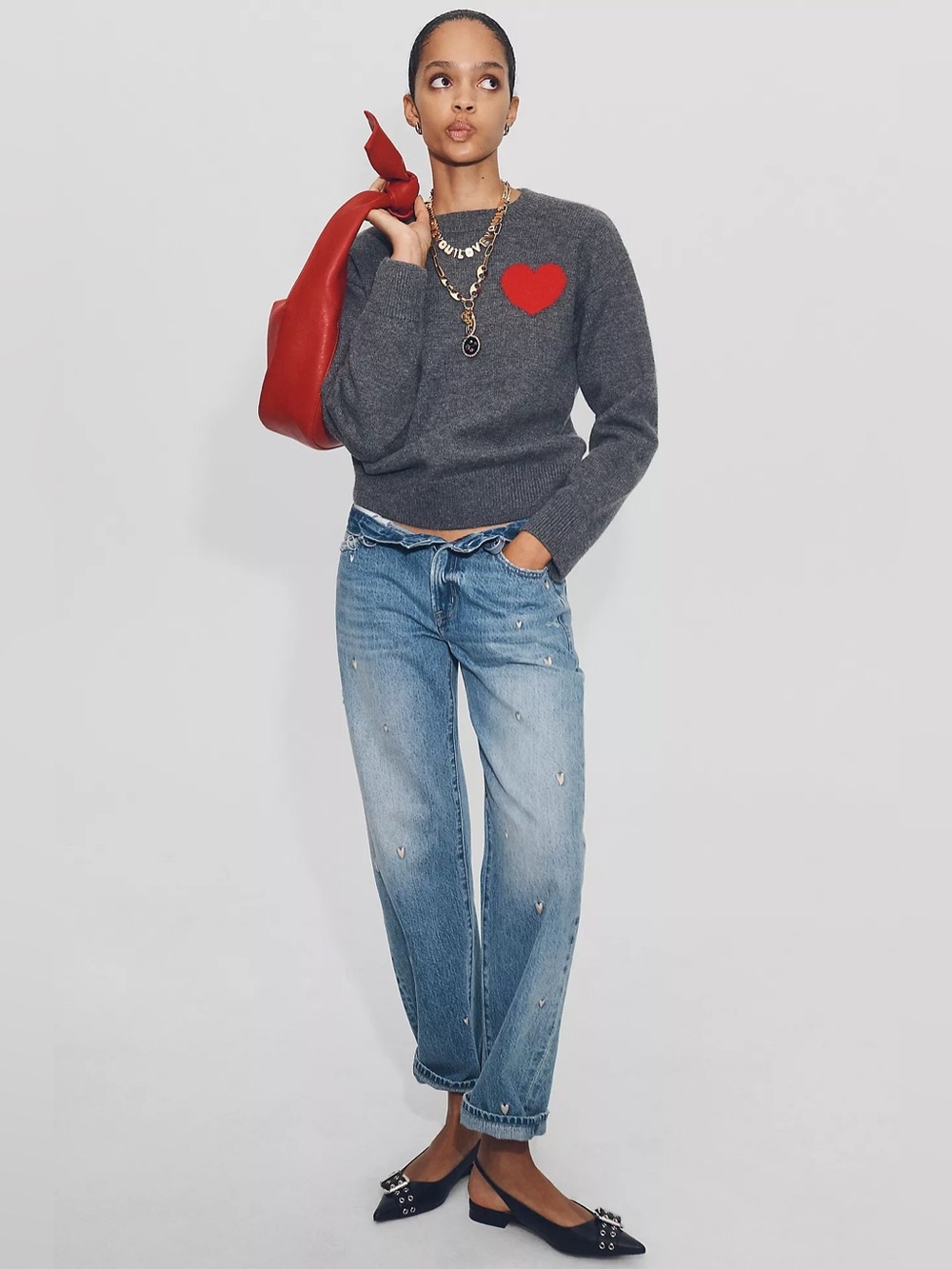 Pistola Lexi High-Rise Embroidered Hearts Tapered Jeans